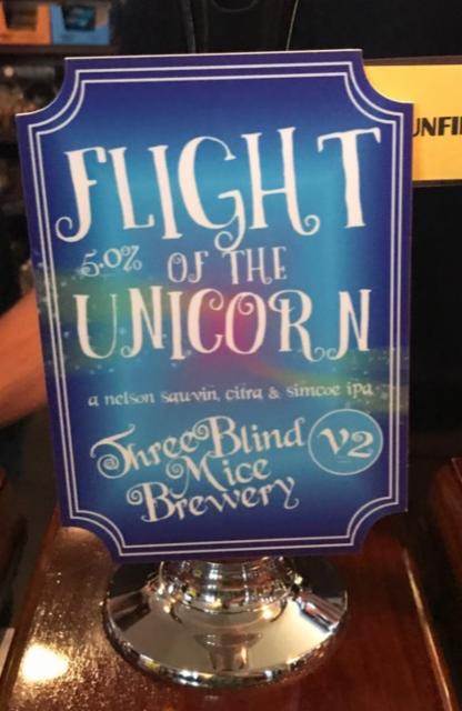 Flight Of The Unicorn v2 5.0%, Three Blind Mice Brewery, England