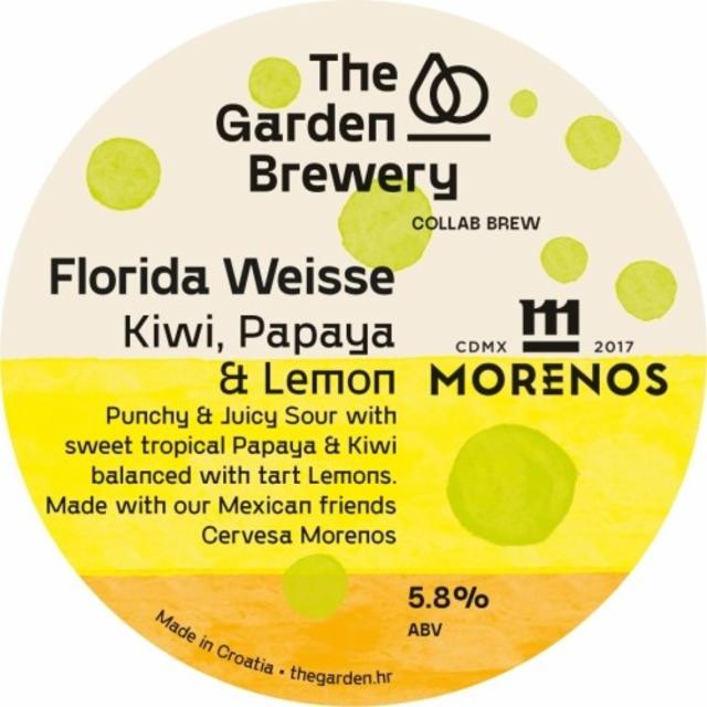 Florida Weisse: Kiwi, Papaya & Lemon (Collab Morenos) 5.8%, The Garden Brewery, Croatia