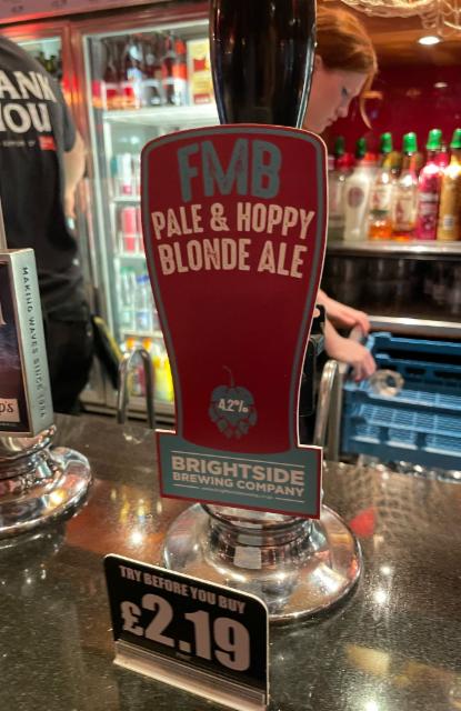 FMB - Pale & hoppy blonde ale 4.2%, Brightside Brewing, England