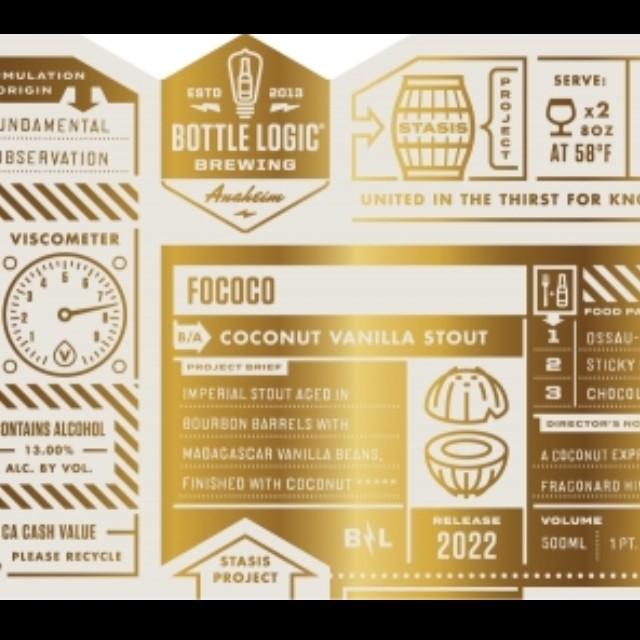 FOCOCO (2022) 13.0%, Bottle Logic Brewing, United States