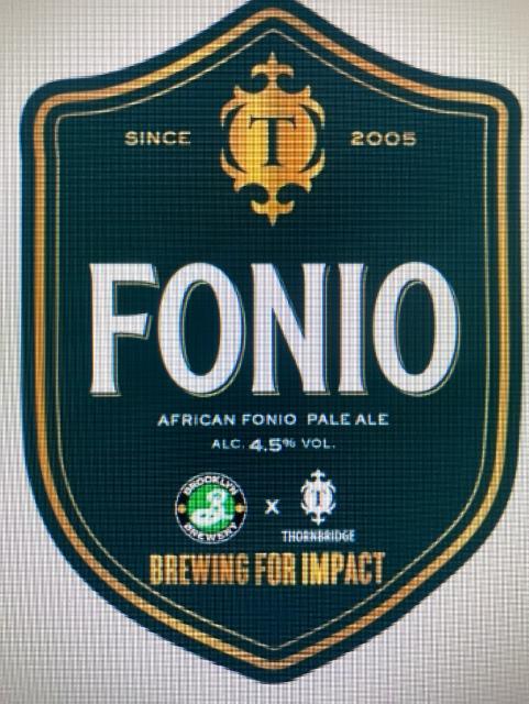Fonio 4.5%, Thornbridge Brewery, England