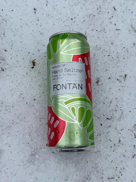 Fontän Hard Seltzer Jordgubb och Lime 4.5%, Kiviks Musteri / Kivik Cider Factory, Sweden