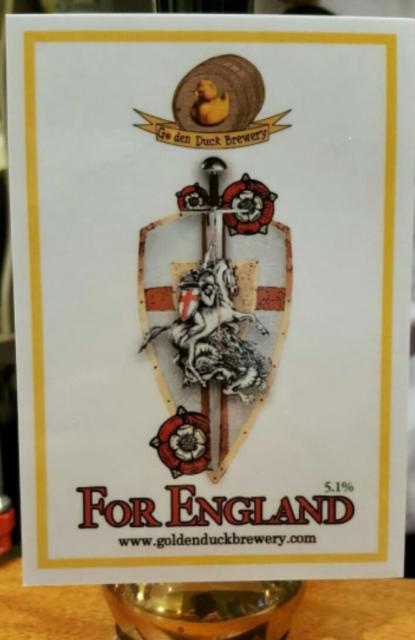 For England 5.1%, Golden Duck Brewery, England