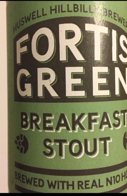 Fortis Green Breakfast Stout 5.9%, Muswell Hillbilly Brewers Ltd, England
