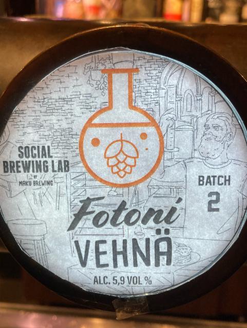 Fotoni Vehnä #2 5.9%, Social Brewing Lab By Maku Brewing, Finland