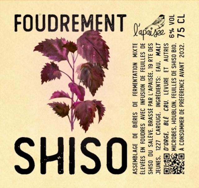 Foudrement Shiso 6.0%, Brasserie L'Apaisée, Switzerland