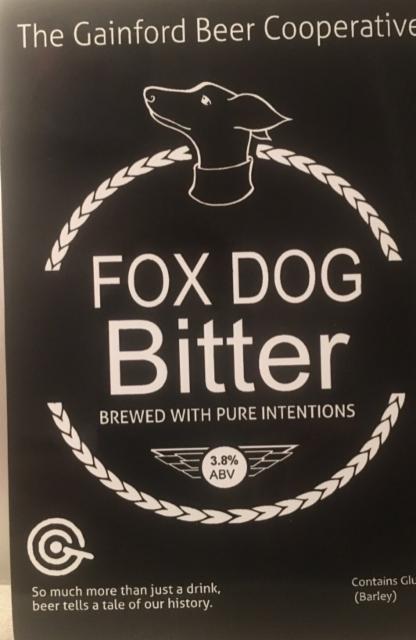 Fox Dog Bitter 3.8%, The Gainford Beer Cooperative, England