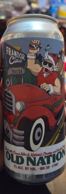 frandor claus stout 7.0%, Old Nation Brewing, United States