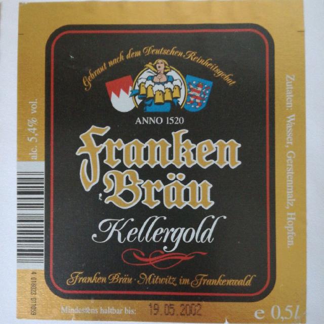 Franken Bräu Kellergold 5.4%, Franken Bräu Lorenz Bauer, Germany