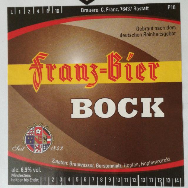 Franz bock 6.9%, Brauerei C. Franz, Rastatt, Germany