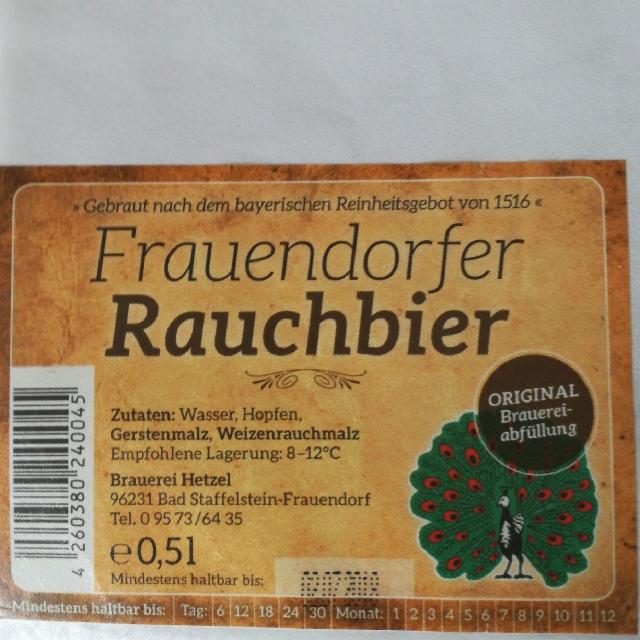 Frauendorfer Rauchbier 5.4%, Brauerei Hetzel, Germany