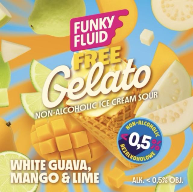 Free gelato: white guava, mango & lime 0.5%, Funky Fluid, Poland
