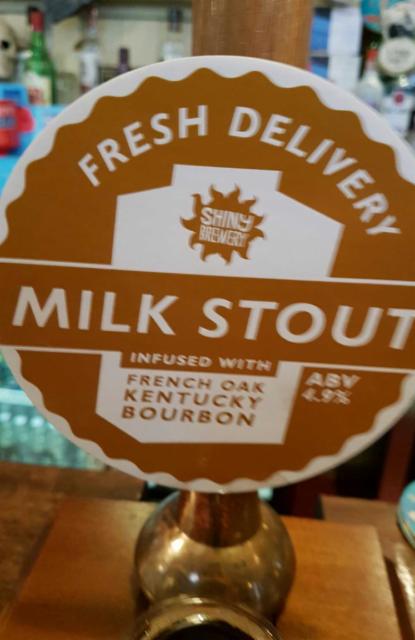 French Oak Kentucky Bourbon Milk Stout 4.9%, Shiny Brewing, England