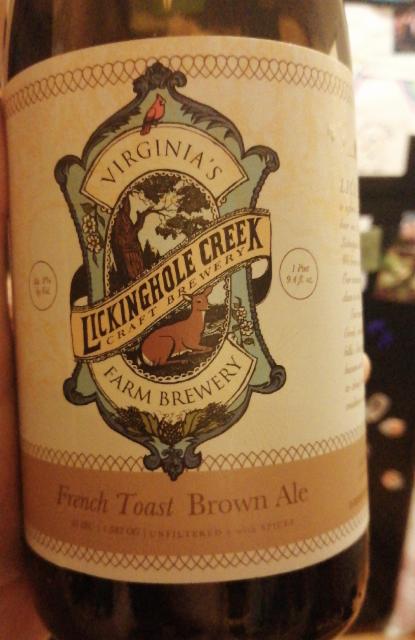 french toast brown ale 8.0%, Lickinghole Creek Craft Brewery, United States
