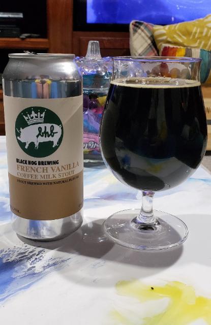French Vanilla Coffee Milk Stout 5.5%, Black Hog Brewing, United States