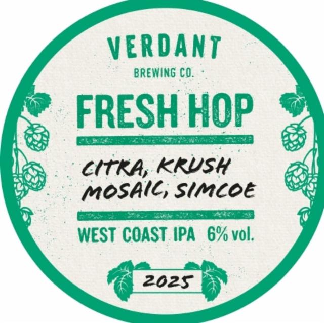 Fresh Hop 2025 (Citra, Krush, Mosaic, Simcoe) 6.0%, Verdant Brewing Co., England