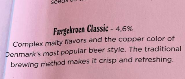 Færgekroen Classic 4.6%, Færgekroen, Denmark