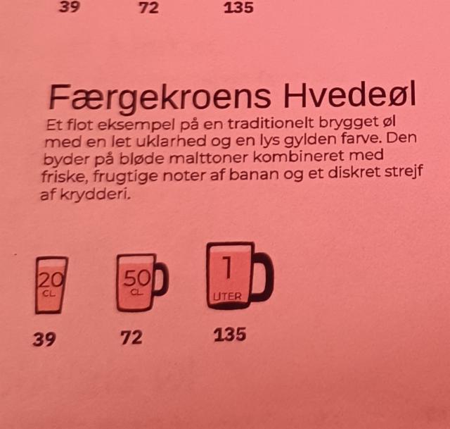 Færgekroens Hvedeöl 5.5%, Færgekroen, Denmark