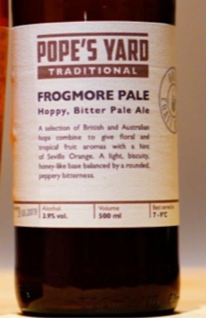 Frogmore Pale 3.9%, Pope's Yard Brewery Ltd, England
