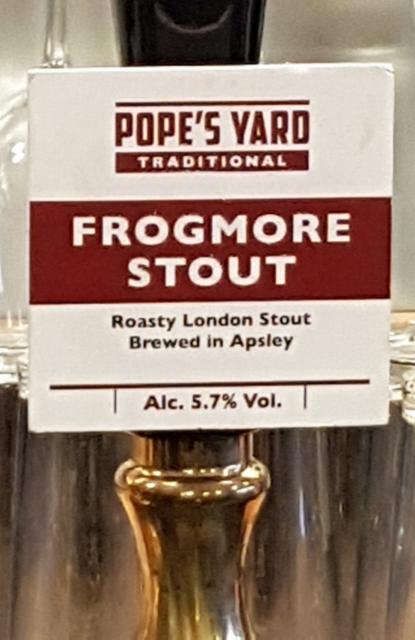 Frogmore Stout 5.7%, Pope's Yard Brewery Ltd, England