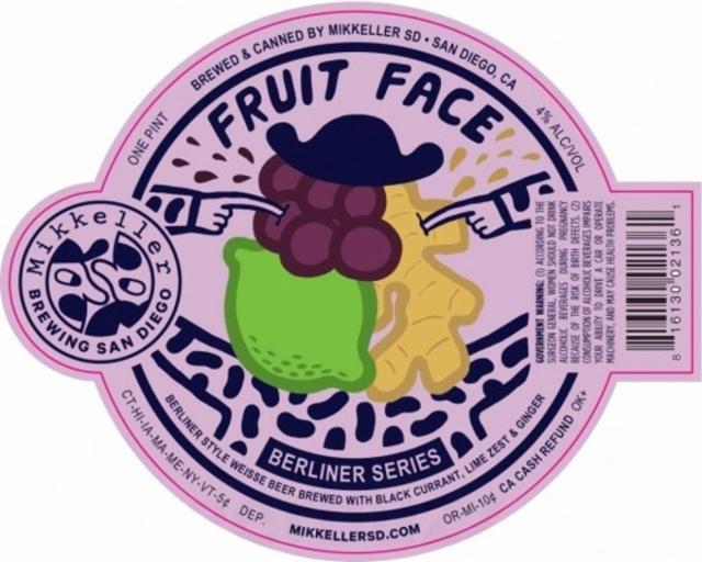 Fruit Face - Black Currant, Lime Zest & Ginger 4.0%, Mikkeller Brewing San Diego, United States
