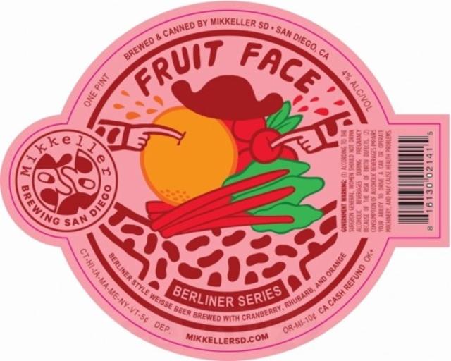 Fruit Face - Cranberry, Rhubarb & Orange 4.0%, Mikkeller Brewing San Diego, United States