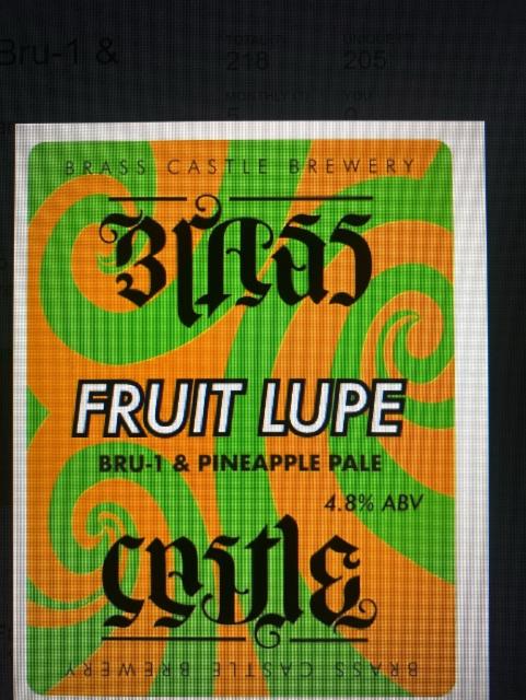 Fruit Lupe - Bru-1 & Pineapple Pale 4.8%, Brass Castle Brewery, England