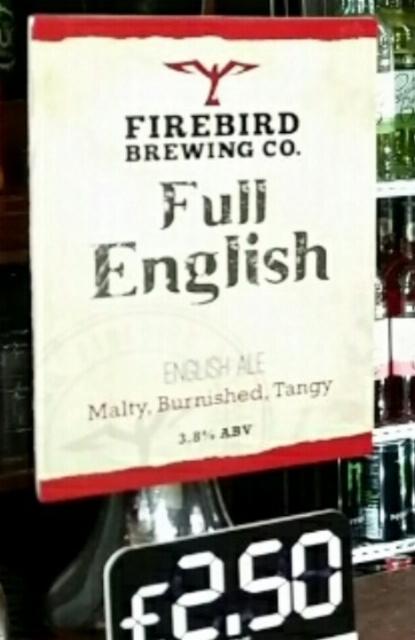 Full English 3.8%, Firebird Brewing, England