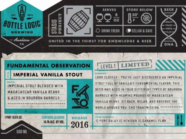 Fundamental Observation (2016) 14.1%, Bottle Logic Brewing, United States
