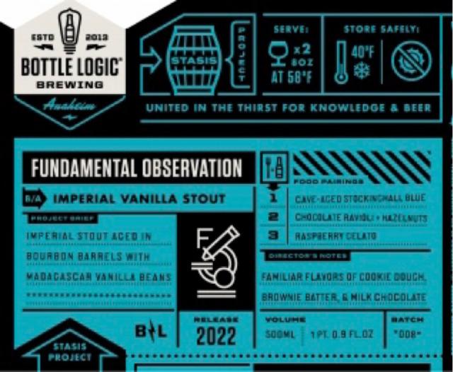 Fundamental Observation (2022) 13.0%, Bottle Logic Brewing, United States