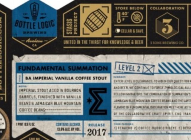 Fundamental Summation (2017) 13.8%, Bottle Logic Brewing, United States