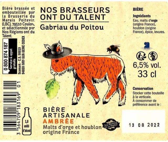 Gabriau Du Poitou Ambrée 6.5%, Brasserie Du Marais Poitevin (Tête De Mule), France