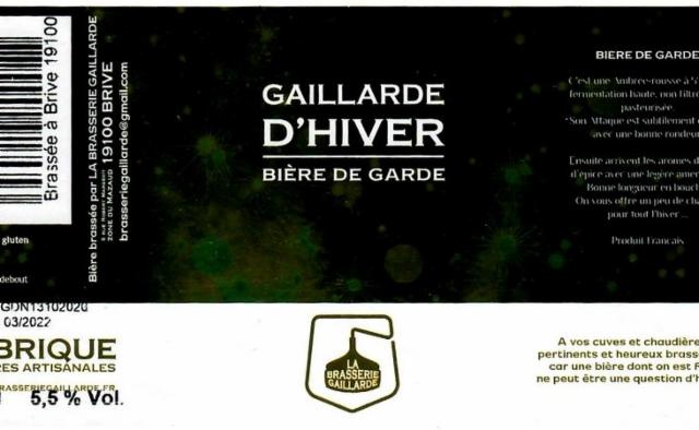 Gaillarde D'Hiver 5.5%, La Brasserie Gaillarde, France