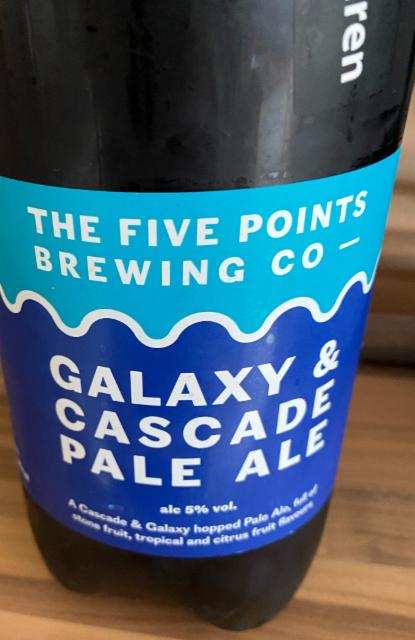 Galaxy and Cascade pale ale 5.0%, The Five Points Brewing Company, England