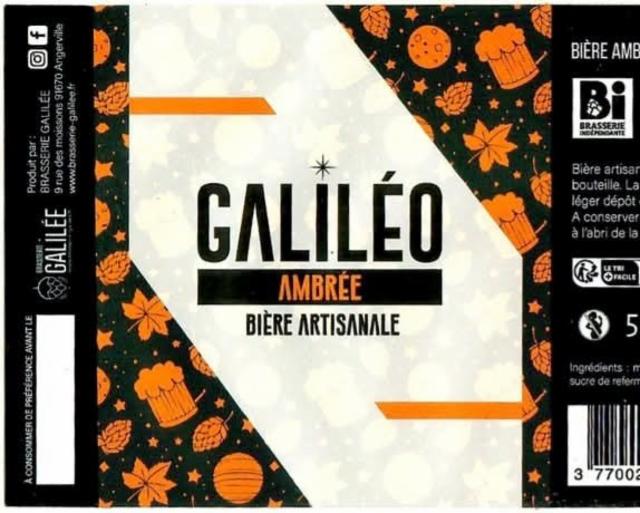 Galiléo Ambrée 5.0%, Brasserie Galilée, France