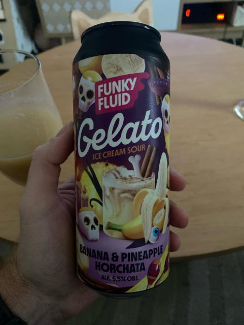 Gelato Ice Cream Sour Banana & Pineapple 5.5%, Funky Fluid, Poland
