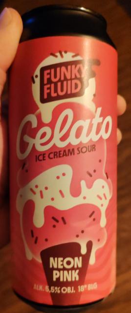 gelato ice cream sour: neon pink 5.5%, Funky Fluid, Poland