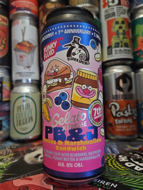 Gelato XTREME: PB&J Banana & Marshmallow Sandwich 8.0%, Funky Fluid, Poland