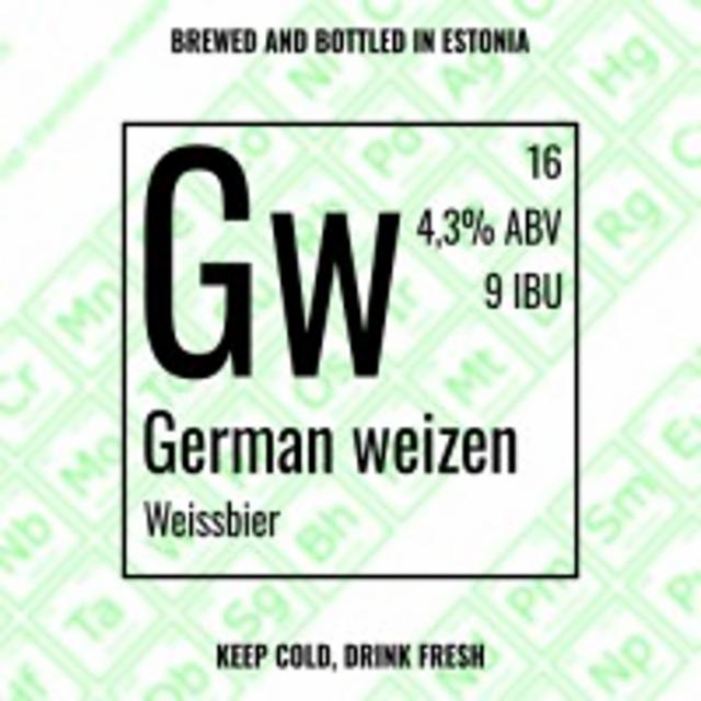 German Weizen 4.3%, Elembeer Pruulikoda, Estonia