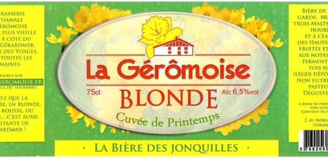 La Gérômoise Blonde Printemps 6.5%, La Gérômoise, France