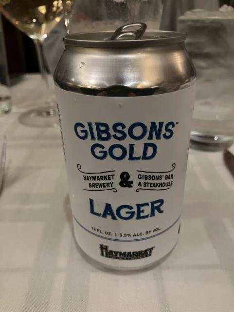 Gibsons Gold 5.5%, Haymarket Pub & Brewery, United States