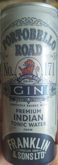 Portobello Road Gin & Premium Indian Tonic Water 5.5%, Global Brands Ltd, England