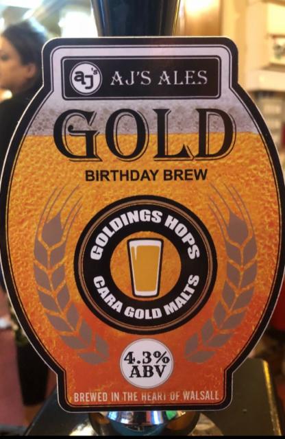 Gold Birthday Brew 4.3%, AJ's Ales, England