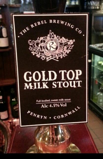 Gold Top Milk Stout 4.5%, The Rebel Brewing Company, England