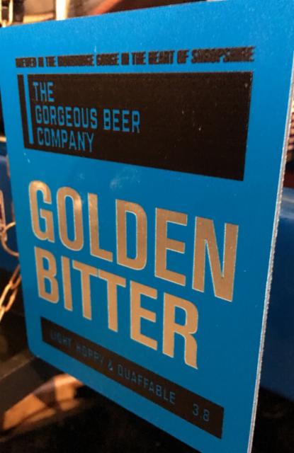 Golden Bitter 3.8%, Gorgeous Brewery, England