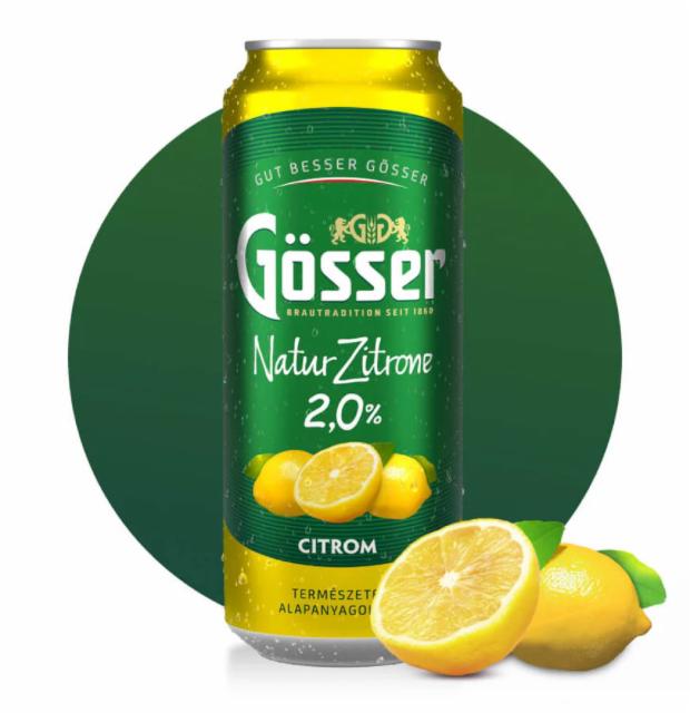 Gösser Natur Zitrone 2.0%, Göss Brewery, Hungary