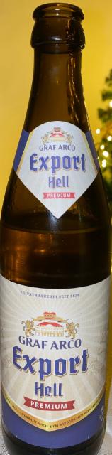 Graf Arco Export Hell Premium 5.3%, Arcobräu Gräfliches Brauhaus, Germany