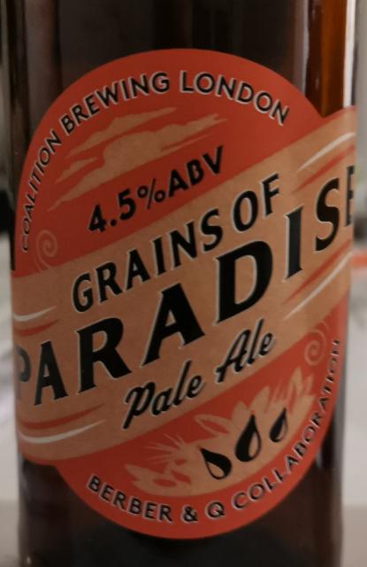 grains of paradise 4.5%, Coalition Brewing Co, England