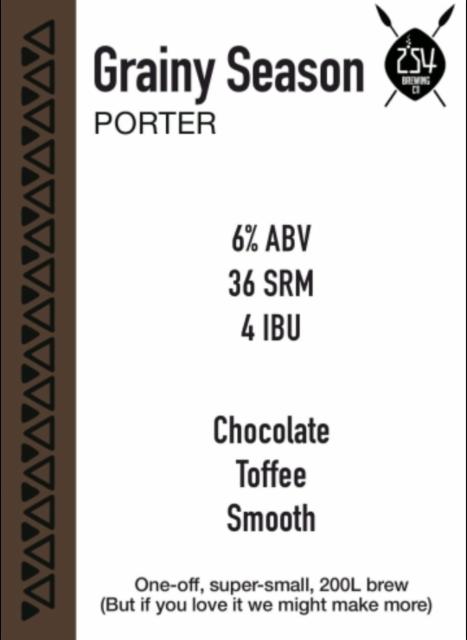 Grainy Season 6.0%, 254 Brewing Co., Kenya