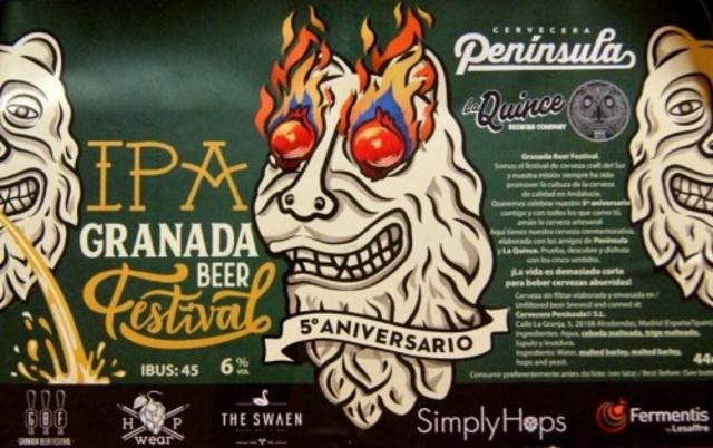 Granada Beer Festival IPA 6.0%, Cervecera Península, Spain